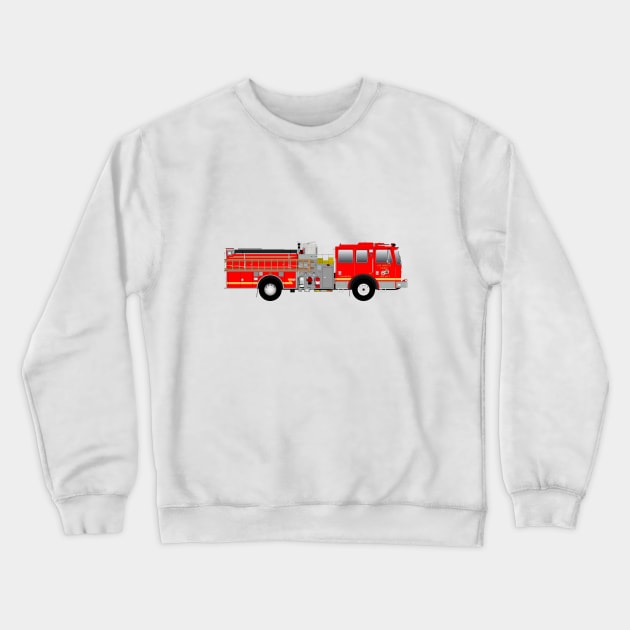 Los Angeles County Fire Engine Crewneck Sweatshirt by BassFishin